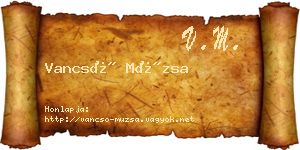 Vancsó Múzsa névjegykártya